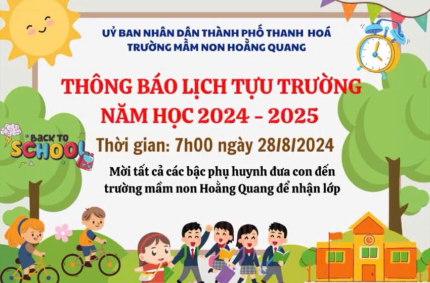  THÔNG BÁO THỜI GIAN TỰU TRƯỜNG